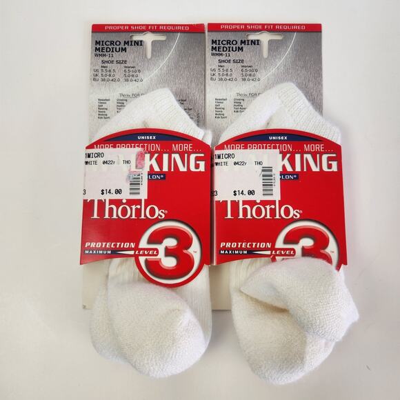 Thorlos Accessories - Thorlos Walking Socks Micro Mini Medium Women's White Lot of 2 NWT